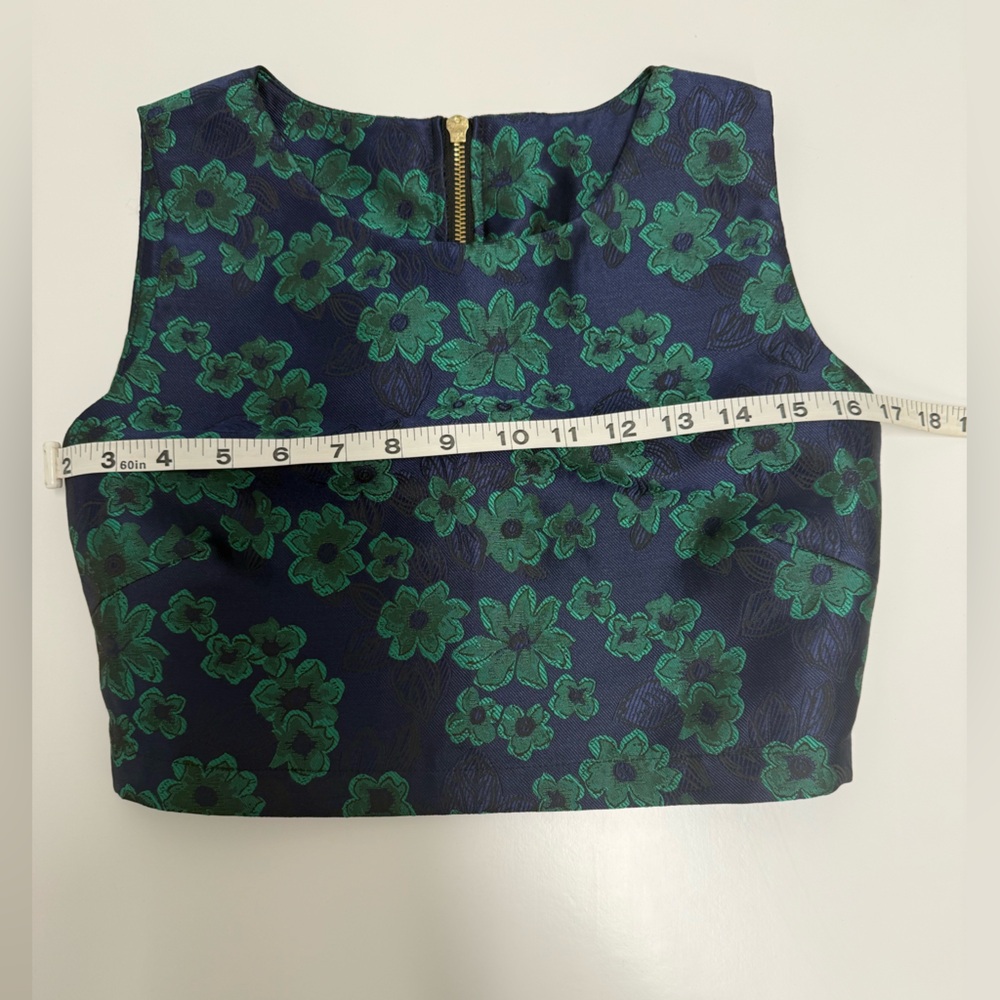 Floral Jacquard Two-Piece Set | Crop Top & Pleated Midi Skirt NWOT - Picture 14 of 16